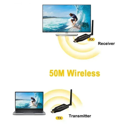 HDMI Wireless Transmitter  Receiver 1080P 50M Extender For 1 TX To 4 RX PS4 Laptop PC TV Monitor Pr 6