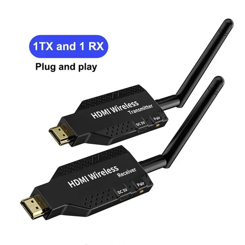 HDMI Wireless Transmitter & Receiver 1080P 50M Extender for 1 TX to 4 RX PS4, Laptop, PC, TV, Monitor, Projector