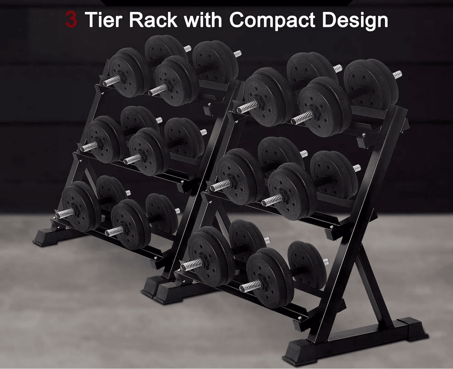 Dumbbell Rack Tier Solid Steel Weight Rack Holder Quick Rack With High Capacity For Home Gym Fitnes 1