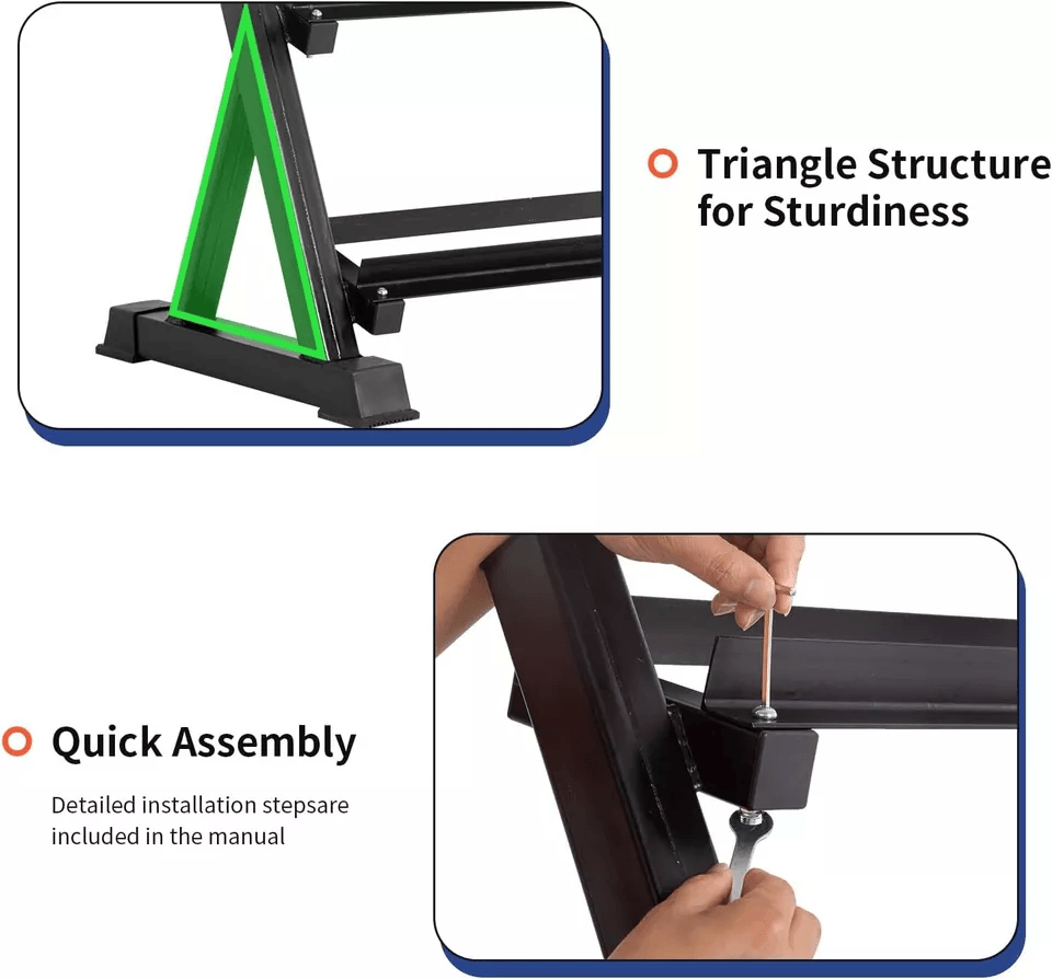 Dumbbell Rack Tier Solid Steel Weight Rack Holder Quick Rack With High Capacity For Home Gym Fitnes 6