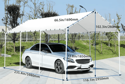 Heavy Duty Carport Canopy Garage Tent Steel Frame Shelter For Cars Boats  Events 6