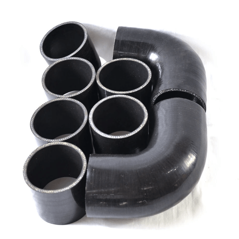 Polished Aluminum Intercooler Pipe Kit With Black Hose  Clamp Universal Fit For Turbo Intake  Perfo 4