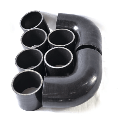 Polished Aluminum Intercooler Pipe Kit With Black Hose  Clamp Universal Fit For Turbo Intake  Perfo 4