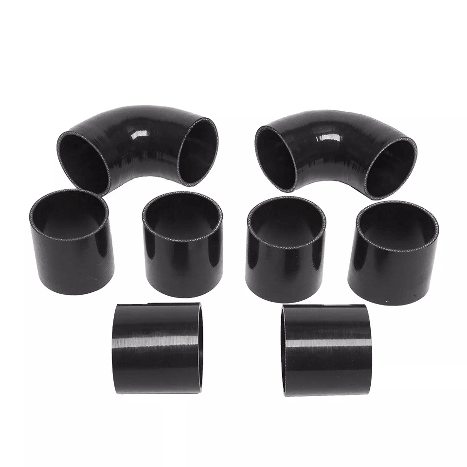Polished Aluminum Intercooler Pipe Kit With Black Hose  Clamp Universal Fit For Turbo Intake  Perfo 5
