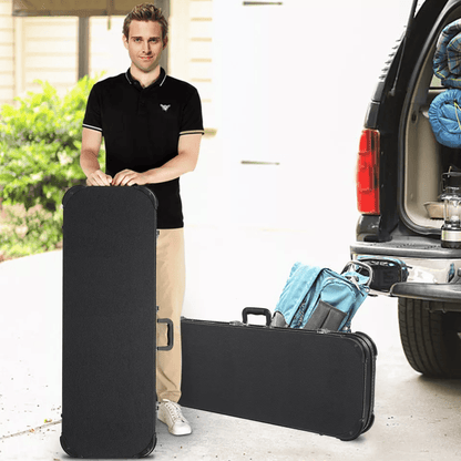 Protable Electric Guitar Square Hard Case Lockable Wood Hardshell Case With Plush Interior For Stan 4