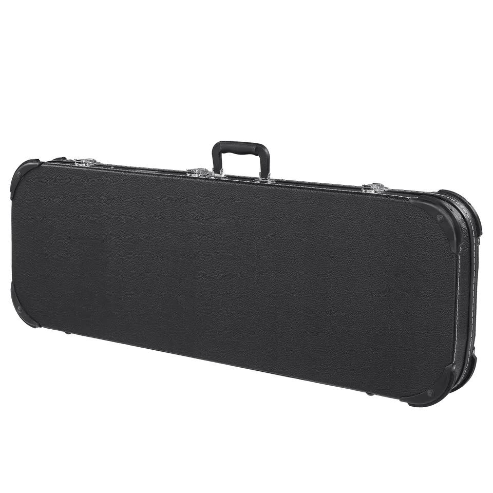 Protable Electric Guitar Square Hard Case Lockable Wood Hardshell Case With Plush Interior For Stan 2