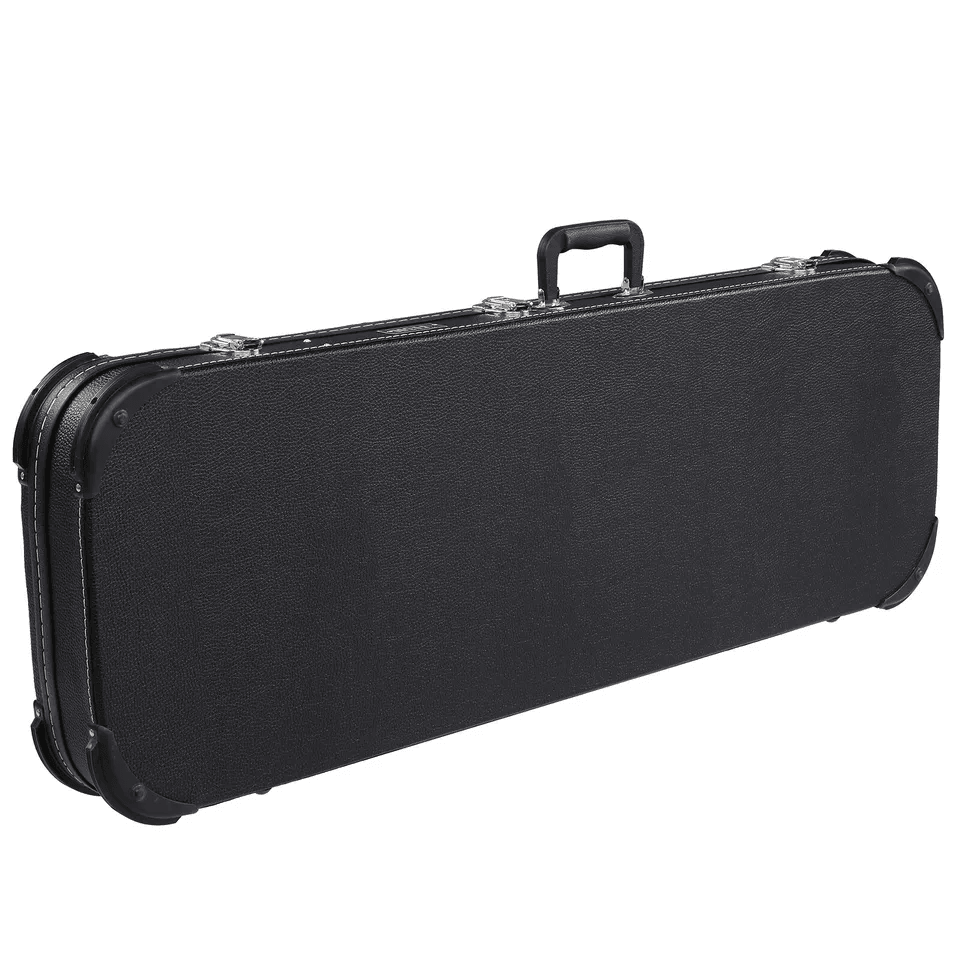 Protable Electric Guitar Square Hard Case Lockable Wood Hardshell Case With Plush Interior For Stan 6