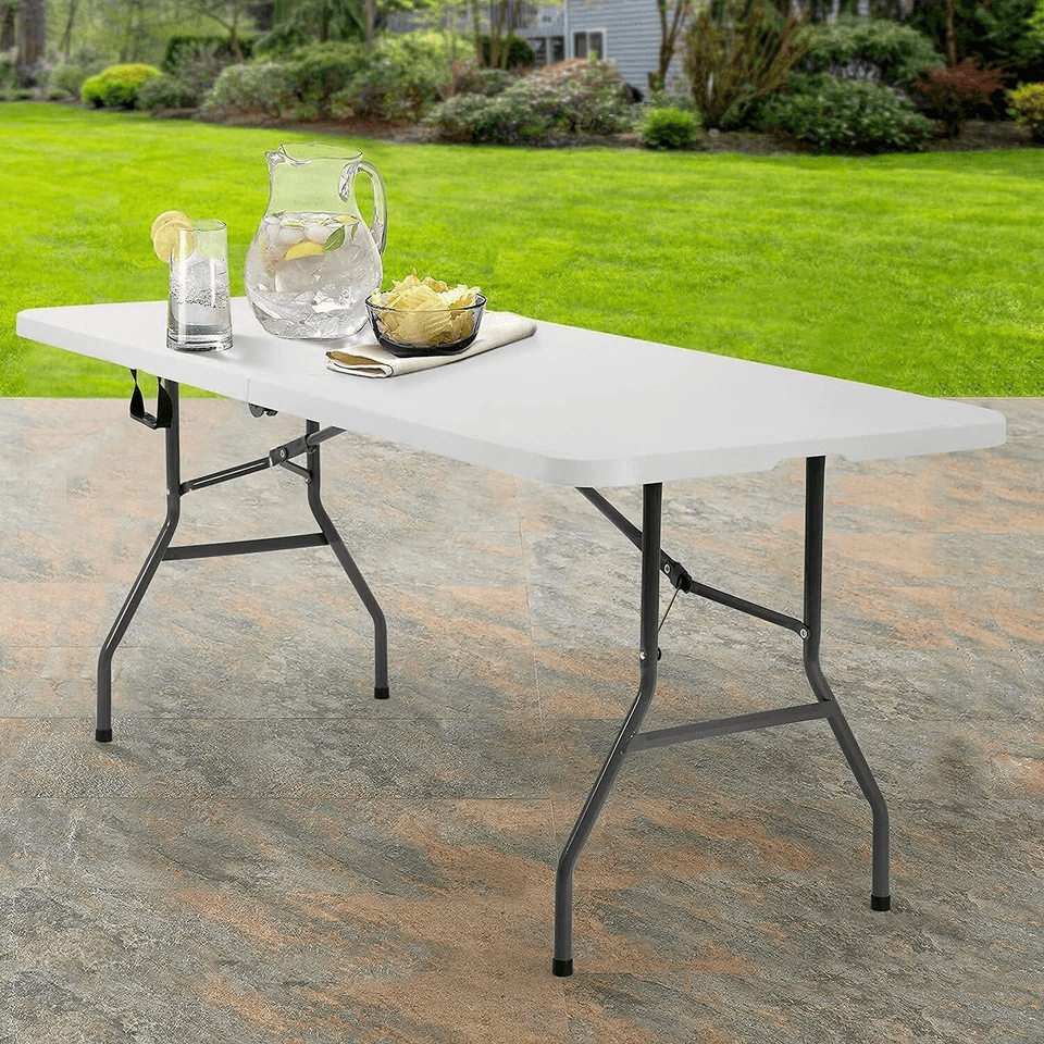 Folding Table Half Portable Picnic Table for Camping, Outdoor Parties & Events