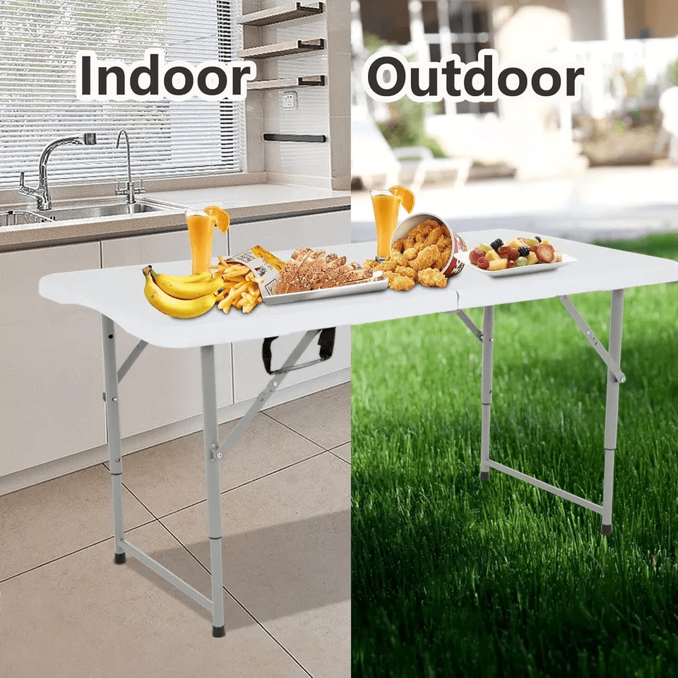 Folding Table Half Portable Picnic Table For Camping Outdoor Parties  Events 7