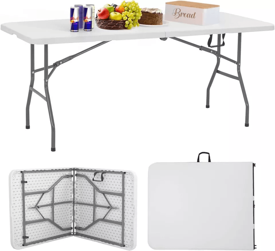 Folding Table Half Portable Picnic Table For Camping Outdoor Parties  Events 2