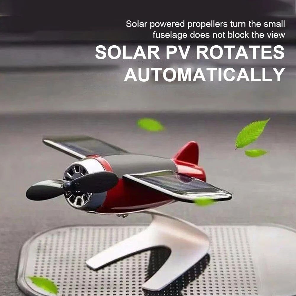 Solar Airplane Ornament Creative Car  Desk Decor For Men  Women Energy Spinning Gift For Car Enthus 8