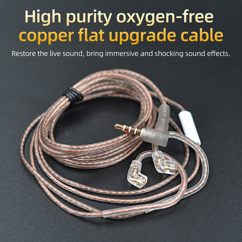 Original KZ Headphone Cord 8 Strands Gold Silver  Copper Cube Mixed Upgrade Cable Headset Wire CRAZ
