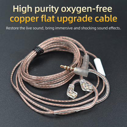 Original KZ Headphone Cord 8 Strands Gold Silver  Copper Cube Mixed Upgrade Cable Headset Wire CRAZ