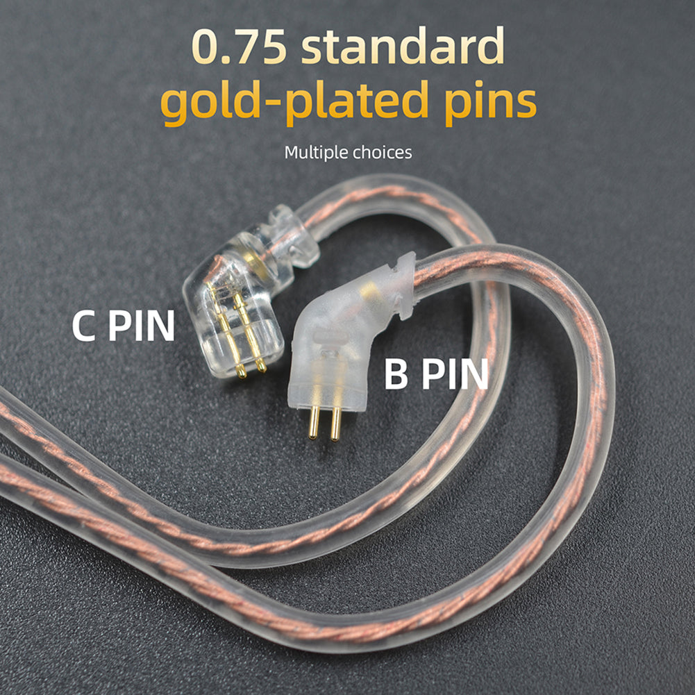 Original KZ Headphone Cord 8 Strands Gold Silver  Copper Cube Mixed Upgrade Cable Headset Wire CRAZ