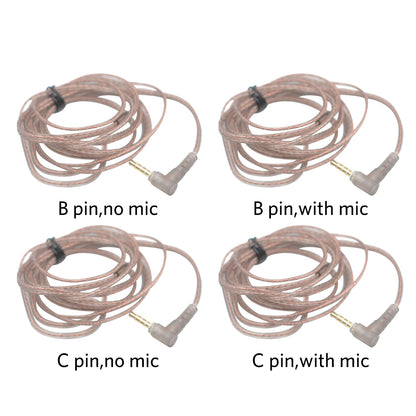 Original KZ Headphone Cord 8 Strands Gold Silver  Copper Cube Mixed Upgrade Cable Headset Wire CRAZ