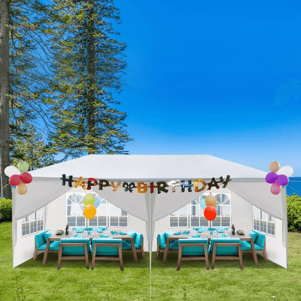 Canopy Tent Party Wedding Gazebo Outdoor Waterproof Shelter with Removable Sidewalls and Windows Black Event Pavilion