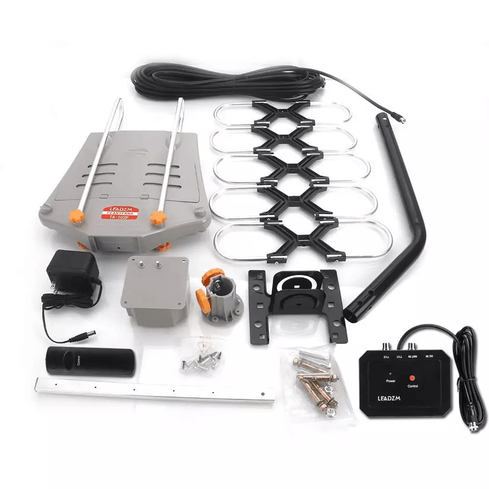 Outdoor HDTV Antenna Amplified TV Aerial UHF VHF FM Receiver With Mount Pole 4