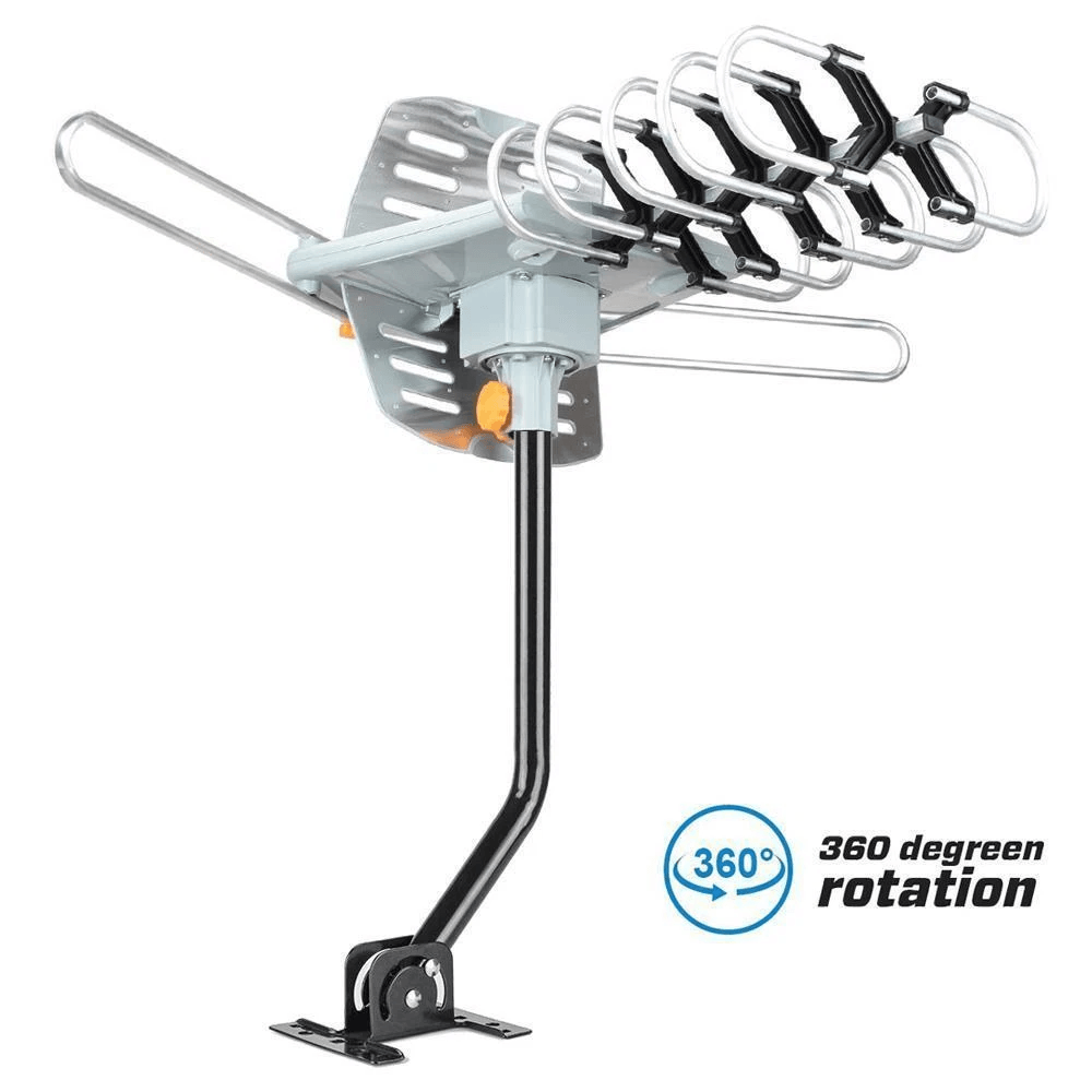 Outdoor HDTV Antenna Amplified TV Aerial UHF VHF FM Receiver with Mount Pole