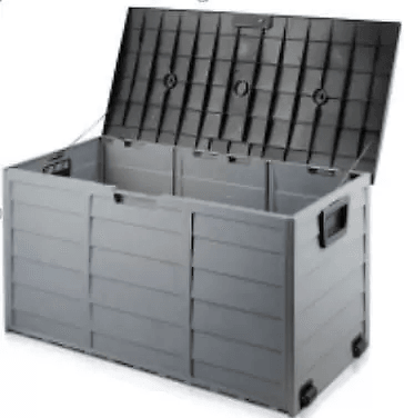 All Weather UVResistant Outdoor Storage Deck Box With Wheels Lockable Patio Garden Shed Bin For Bac 4