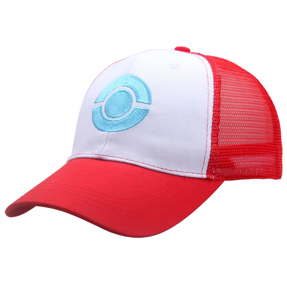 Pokemon Baseball Cap Anime Cartoon Ash Ketchum Cosplay Hat Adjustable Mesh Cap For Kids Role Play