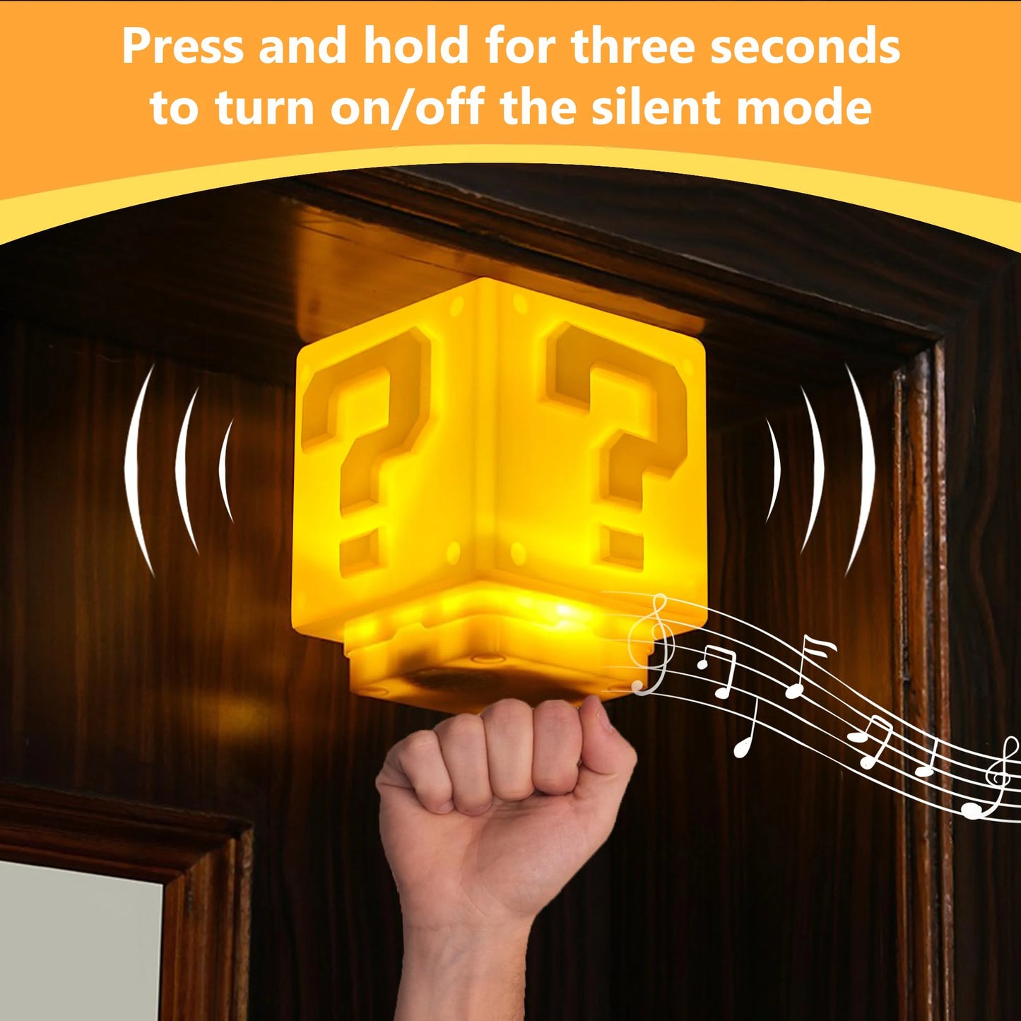 LED Question Mark Night Light with Music Anime Bedside Lamp USB Rechargeable Perfect Gift for Bed