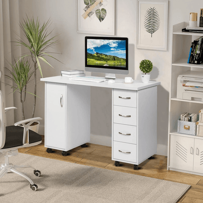 Double Sided Manicure Table Nail Desk With Drawers Wrist Rest Salon Makeup Station Office Storage 8 1
