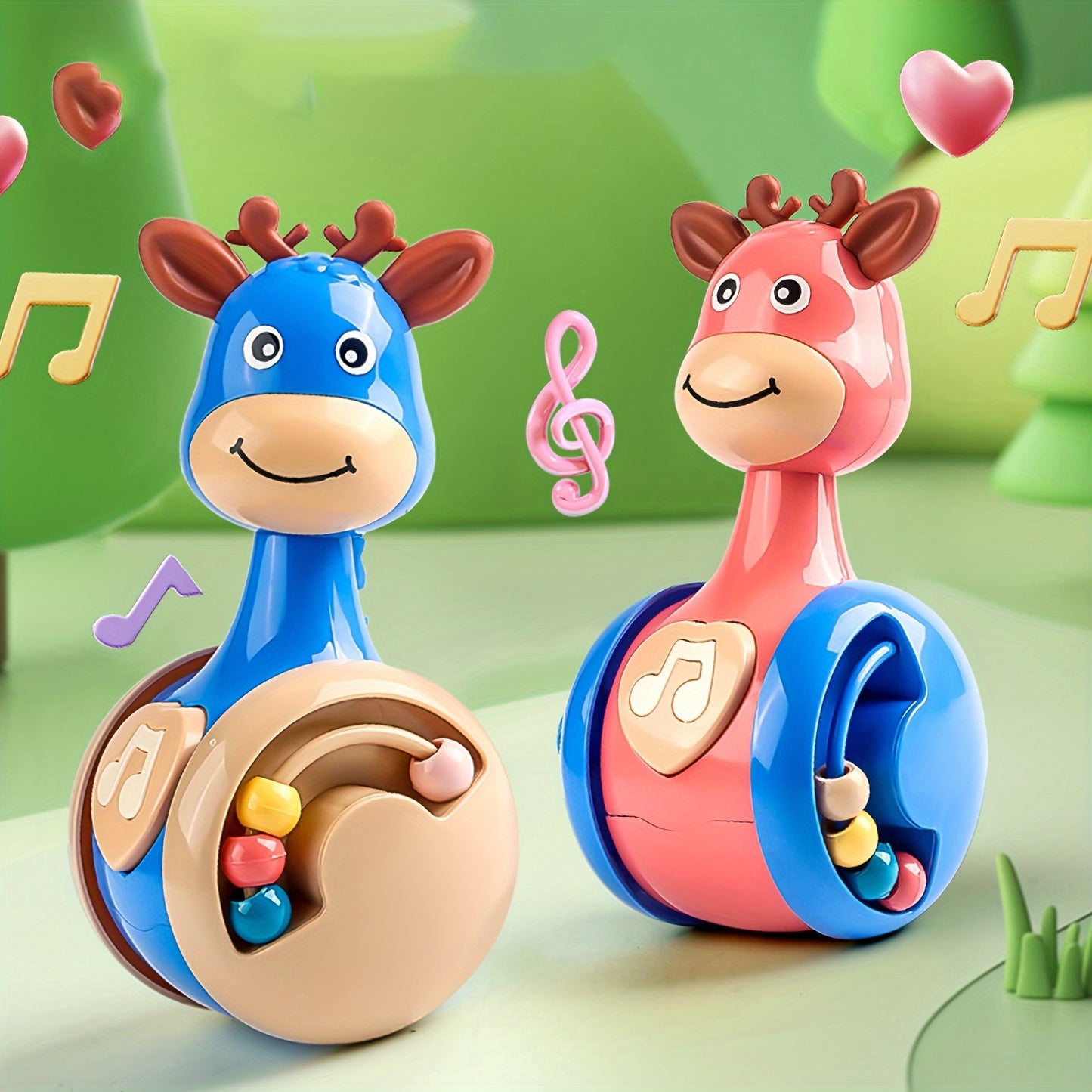 Fawn Sliding Tumbler Toy Baby Rattle With Sound Educational Early Learning Gift For Infants  Toddle 1