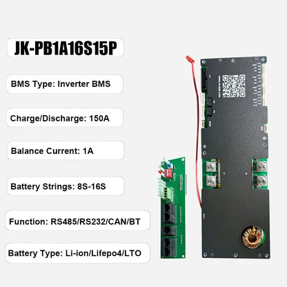 JK Inverter BMS  Smart 8S16S LiionLiFePO4 BMS With 1A2A Active Balance 100A200A 10