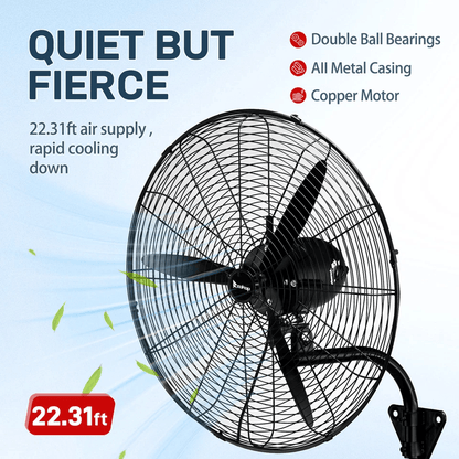 Oscillating Wall Fan High Velocity Industrial Heavy Duty Shop Fan 2