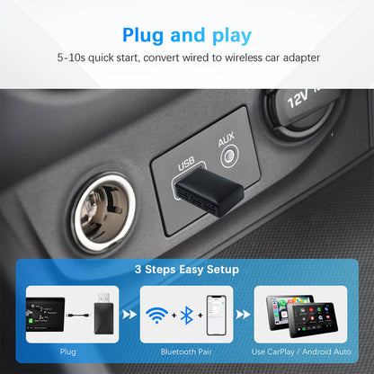Wireless CarPlay Adapter  Android Auto Dongle Plug  Play USB Converter For OEM Stereo 3