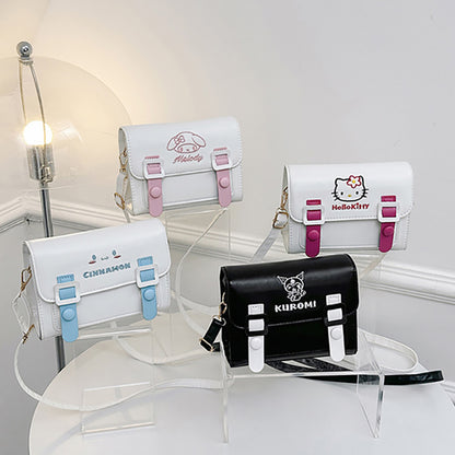 Anime Kawaii Shoulder Bag Sanrio PU Square Tote Cute Cartoon Messenger Bag for Girls My Melody