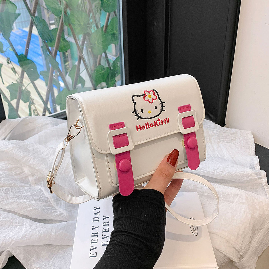 Anime Kawaii Shoulder Bag Sanrio PU Square Tote Cute Cartoon Messenger Bag for Girls My Melody
