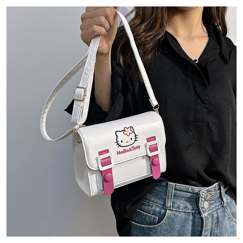 Anime Kawaii Shoulder Bag Sanrio PU Square Tote Cute Cartoon Messenger Bag for Girls My Melody