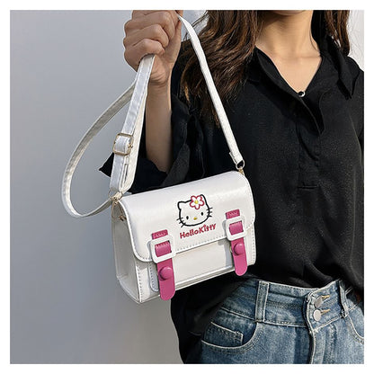 Anime Kawaii Shoulder Bag Sanrio PU Square Tote Cute Cartoon Messenger Bag for Girls My Melody