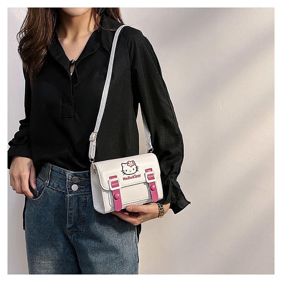 Anime Kawaii Shoulder Bag Sanrio PU Square Tote Cute Cartoon Messenger Bag for Girls My Melody