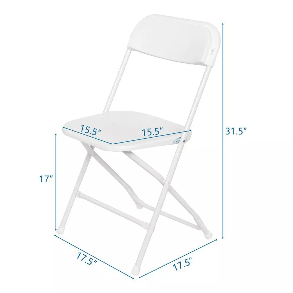 White Plastic Folding Chairs Stackable Party Dining Seats For Garden Events And Outdoor Use HeavyDu 11