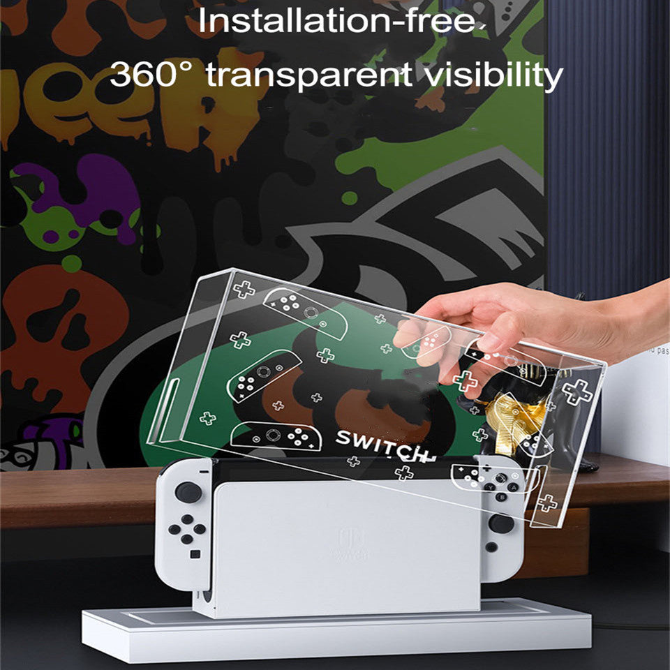 GAMINJA Clear Dust Cover for Nintendo Switch & OLED, Acrylic Protective Case & Display Box