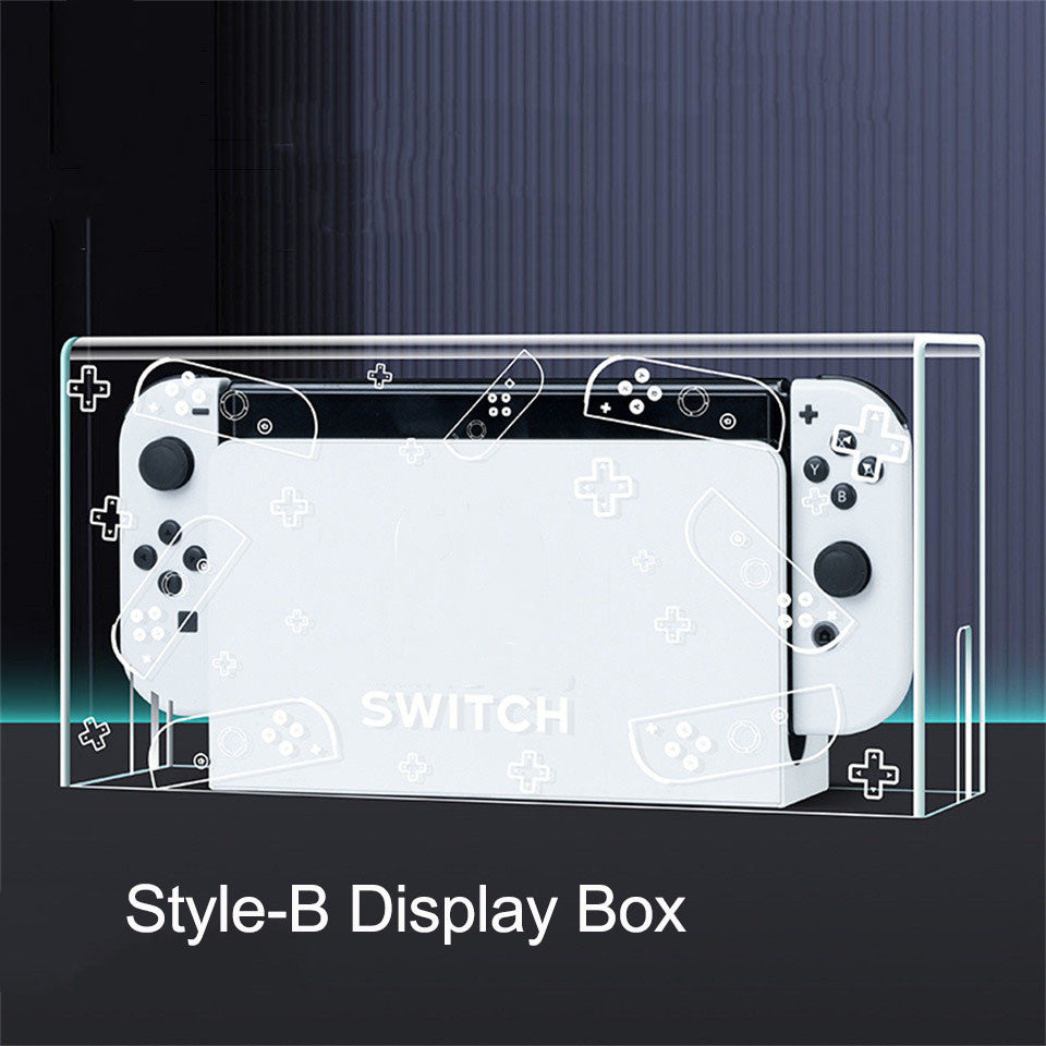 GAMINJA Clear Dust Cover for Nintendo Switch & OLED, Acrylic Protective Case & Display Box