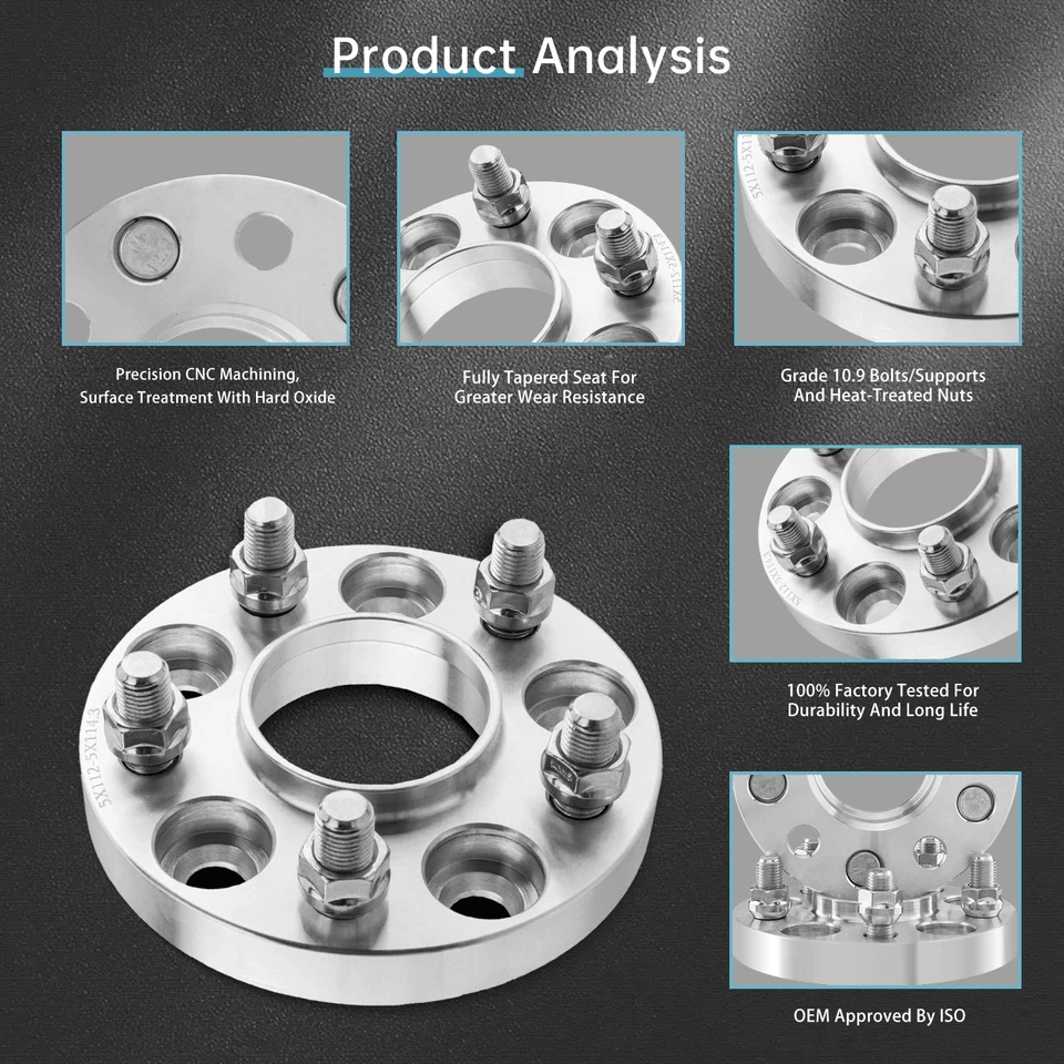 Wheel Spacers Thick Adapters For Audi S4 S5 Lug Nuts Improve Stance  Fitment 5