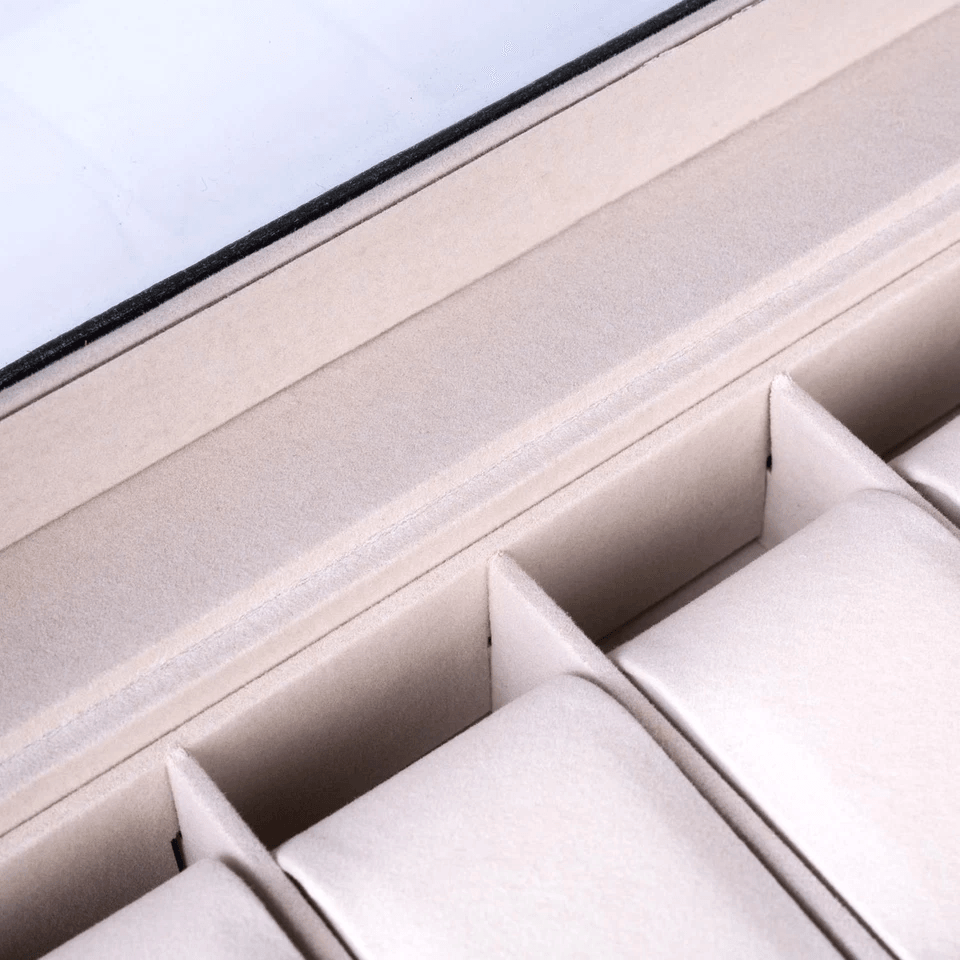 Large Slot Leather Watch Box Case Organizer With Glass Display Stylish Jewelry Storage For Watches  4