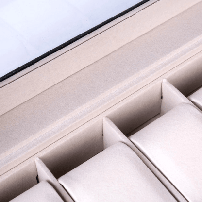 Large Slot Leather Watch Box Case Organizer With Glass Display Stylish Jewelry Storage For Watches  4