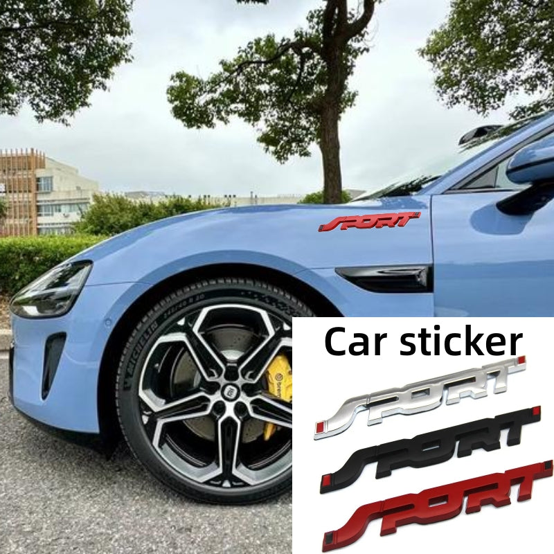 3D Chrome Metal Car Emblem Sticker, Sporty Black Racing Letter Logo Badge for Trunk, Hood & Styling Accessories