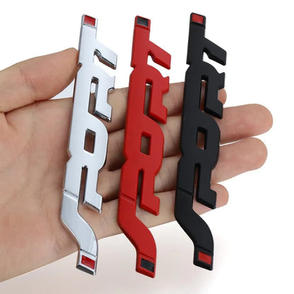 3D Chrome Metal Car Emblem Sticker Sporty Black Racing Letter Logo Badge for Trunk Hood  Styling