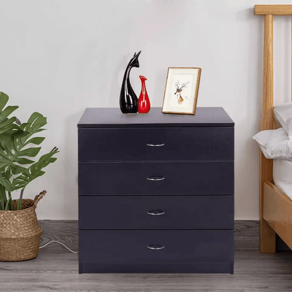 New 4 Drawer Chest Dresser Black Bedroom Storage Cabinet 1