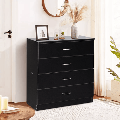 New 4 Drawer Chest Dresser, Black Bedroom Storage Cabinet
