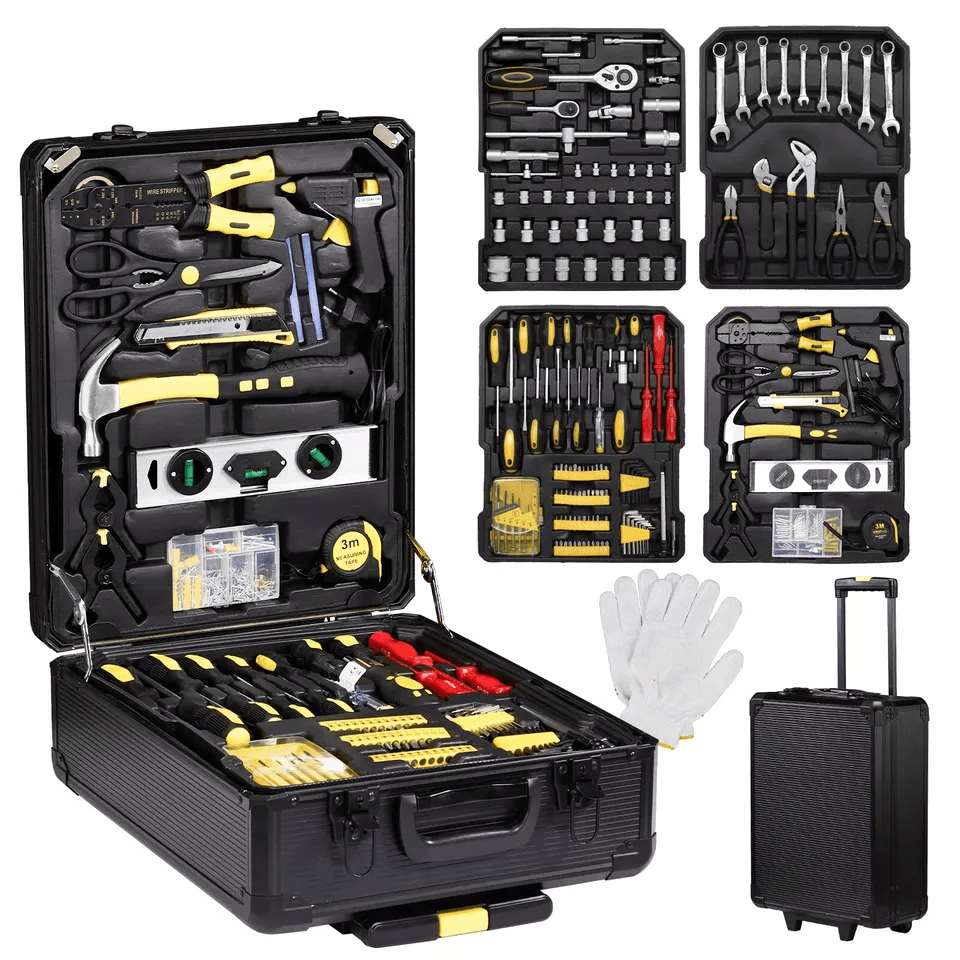 Complete Mechanics Tool Kit with Rolling Trolley Case, Sockets, Wrenches & More