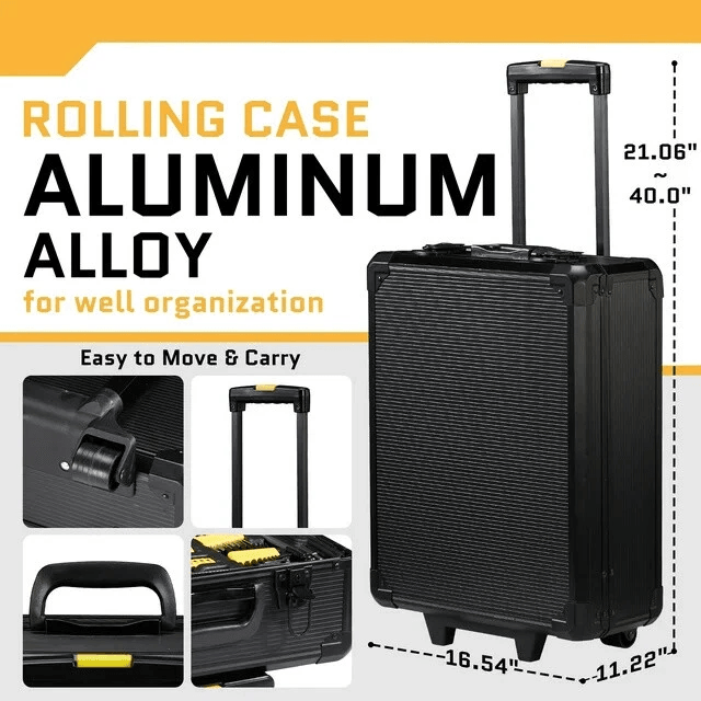 Complete Mechanics Tool Kit With Rolling Trolley Case Sockets Wrenches  More 5