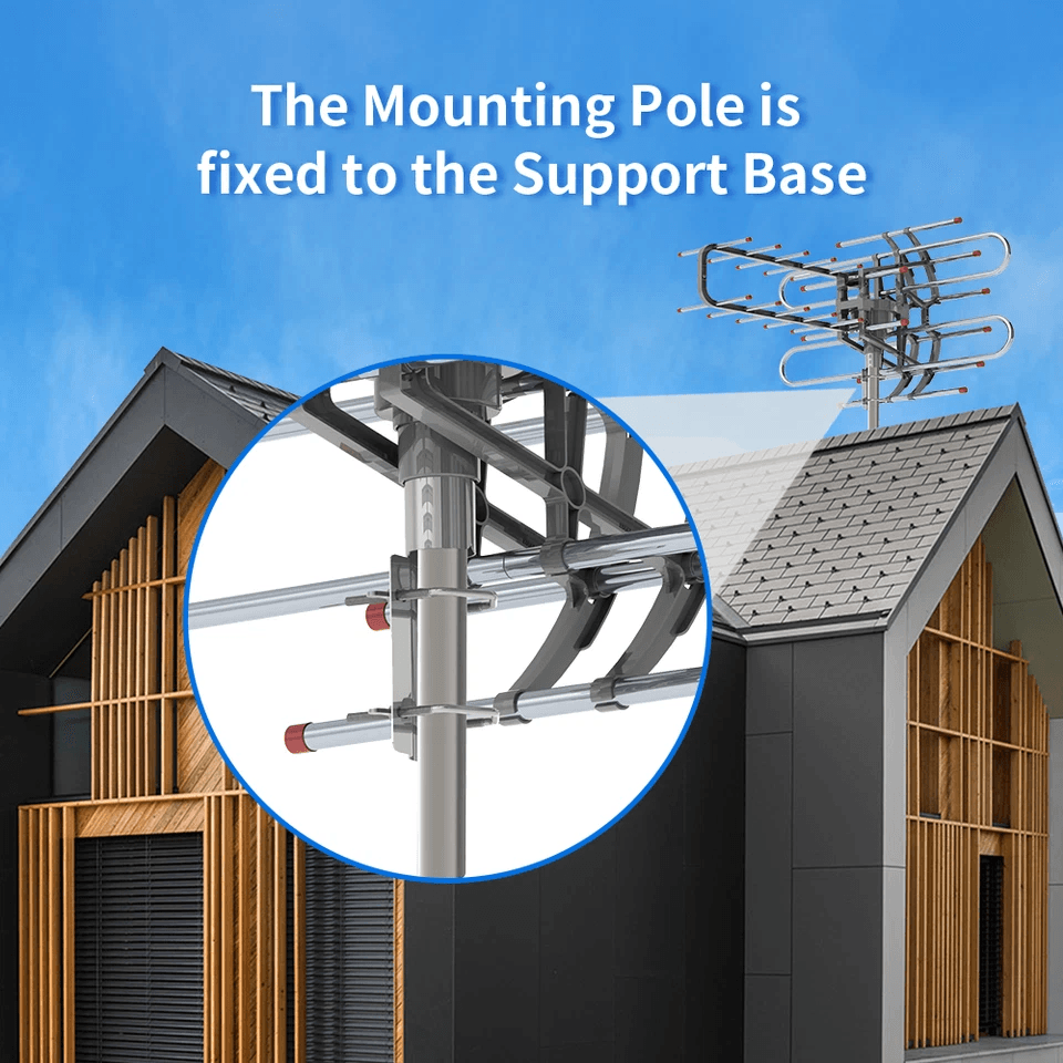 HDTV Outdoor Amplified Digital TV Antenna With 360 Rotor UHFVHF Signal Booster Remote ControlHome R 4