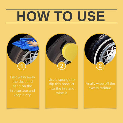 Premium Tire Coating Wax For Cars Tire Shine Film Plating Cream For AntiAging  LongLasting Shine 2