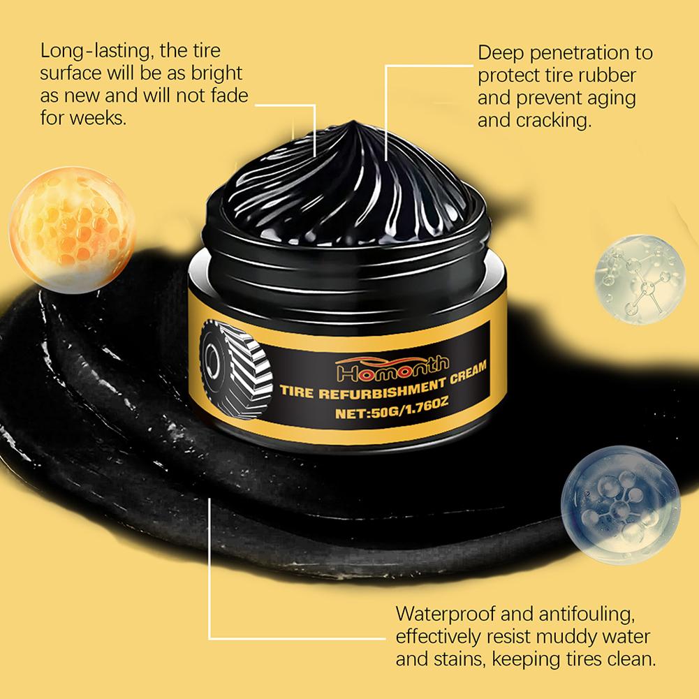 Premium Tire Coating Wax For Cars Tire Shine Film Plating Cream For AntiAging  LongLasting Shine 3